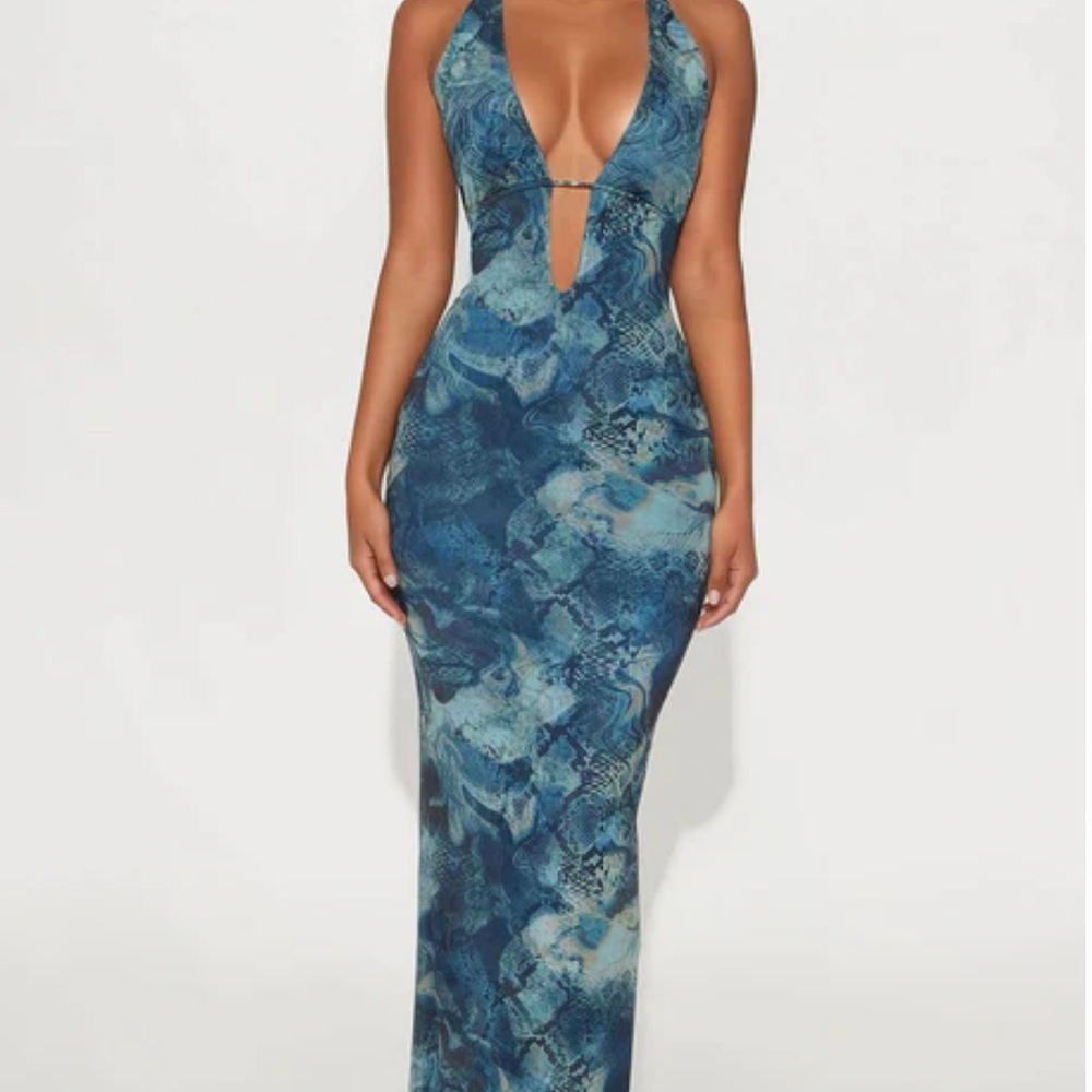 Fashion Nova Blue Maxi Dress